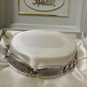 Sterling silver name charm bracelet